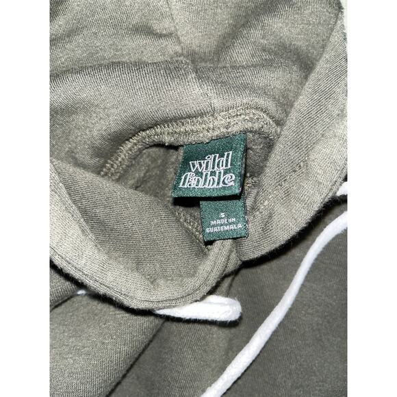 Cozy Cropped Hoodie Wild Fable Small Dark Green Pullover Y2K-Inspired Fit - Picture 2 of 5
